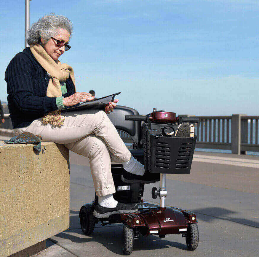 elderly with mobility scooter